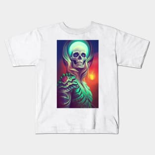 Midevil Skeleton Art Kids T-Shirt